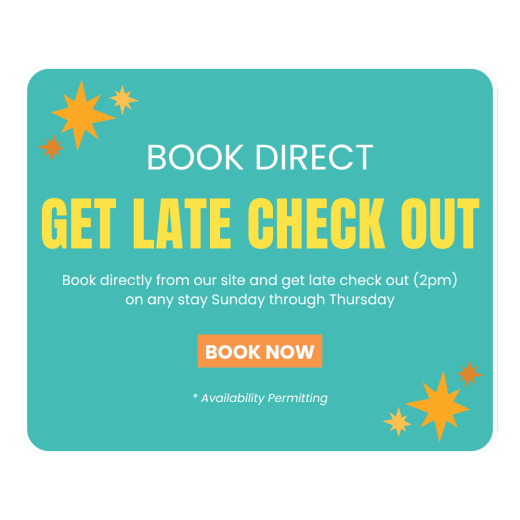 book direct get late checkout